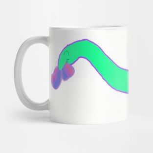 Longneck dinosaur with bisexual pride flag Mug